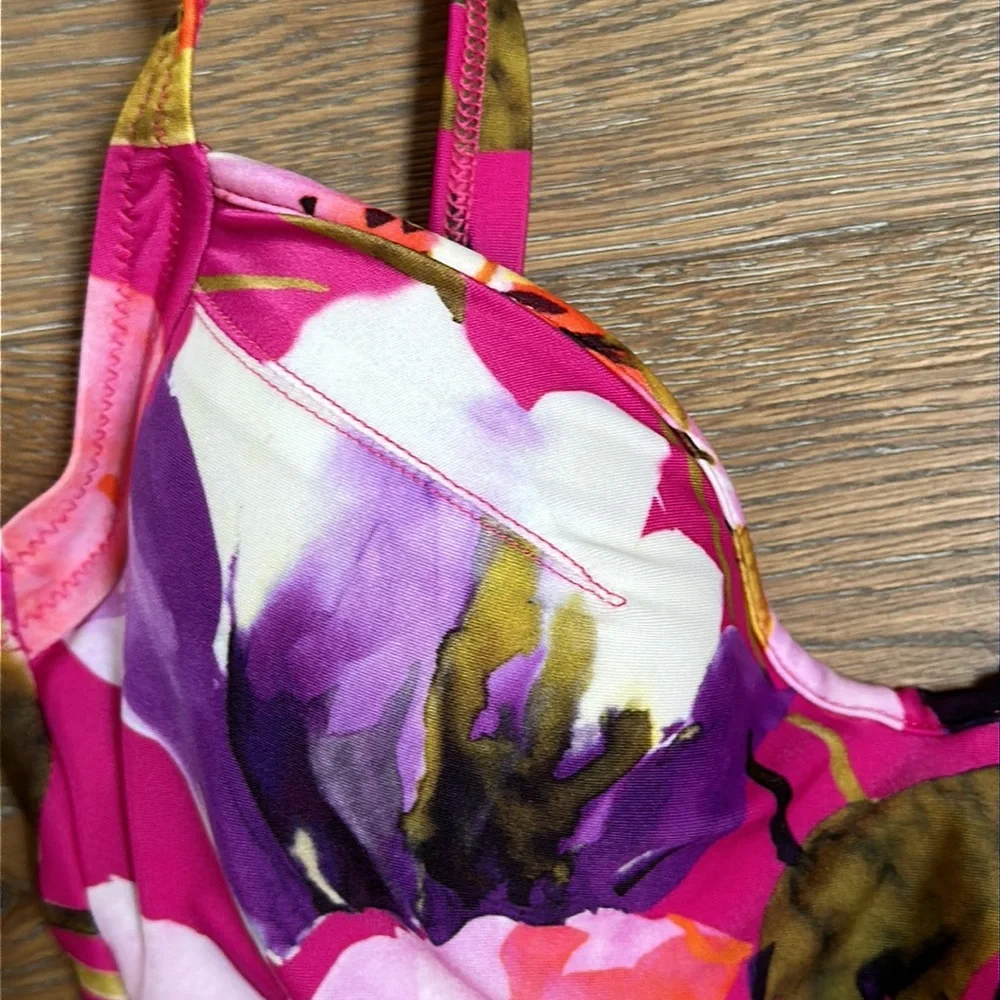 Diva by Rachel Pappo floral Tropical one piece swimsuit Hawaii Barbicore Pink - Picture 10 of 17